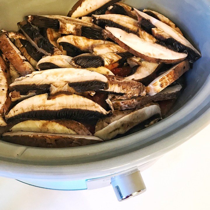 10 - mushrooms in slow cooker